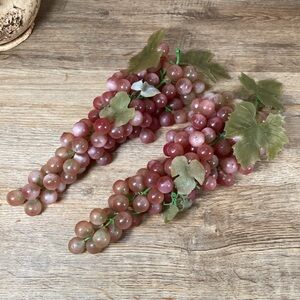 Vintage Pair of Faux Rubber Grapes on Plastic Vines
